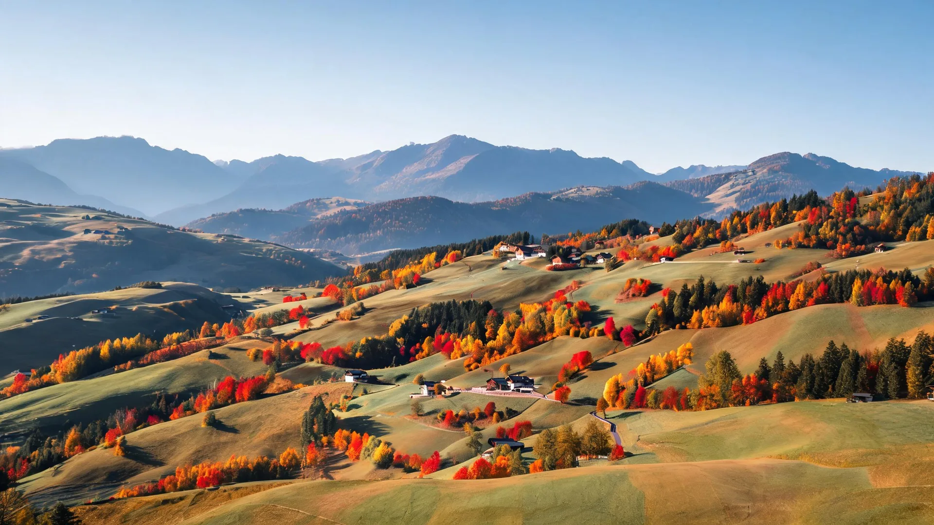 Autumn Alpine Hills Azure 3, Gradients background