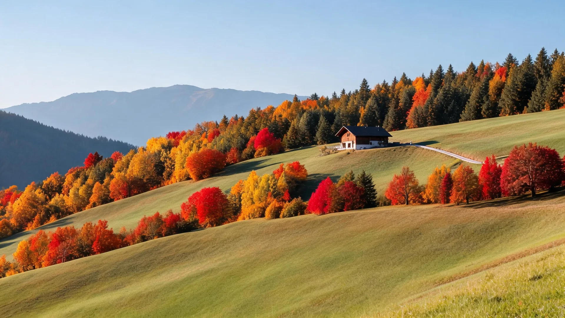 Autumn Alpine Hills Azure, Gradients background