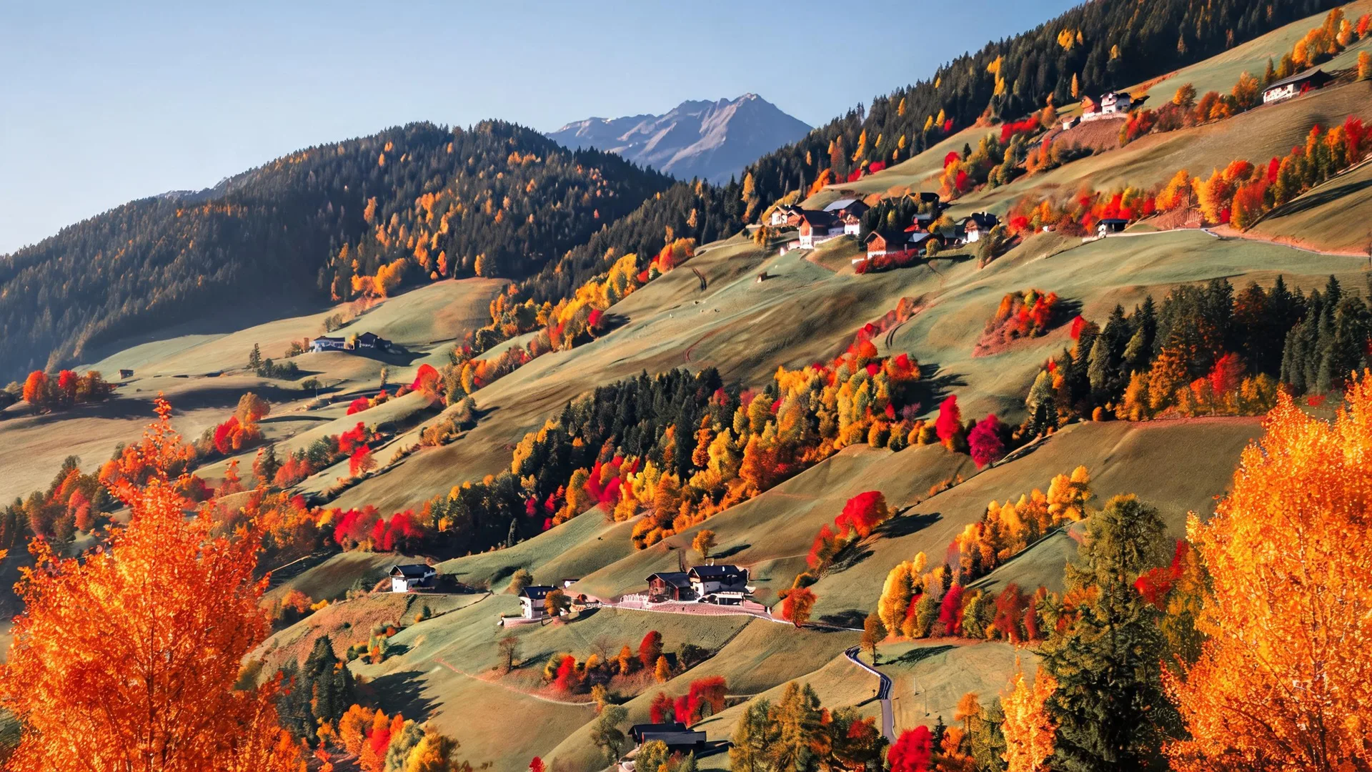 Autumn Alpine Hills background