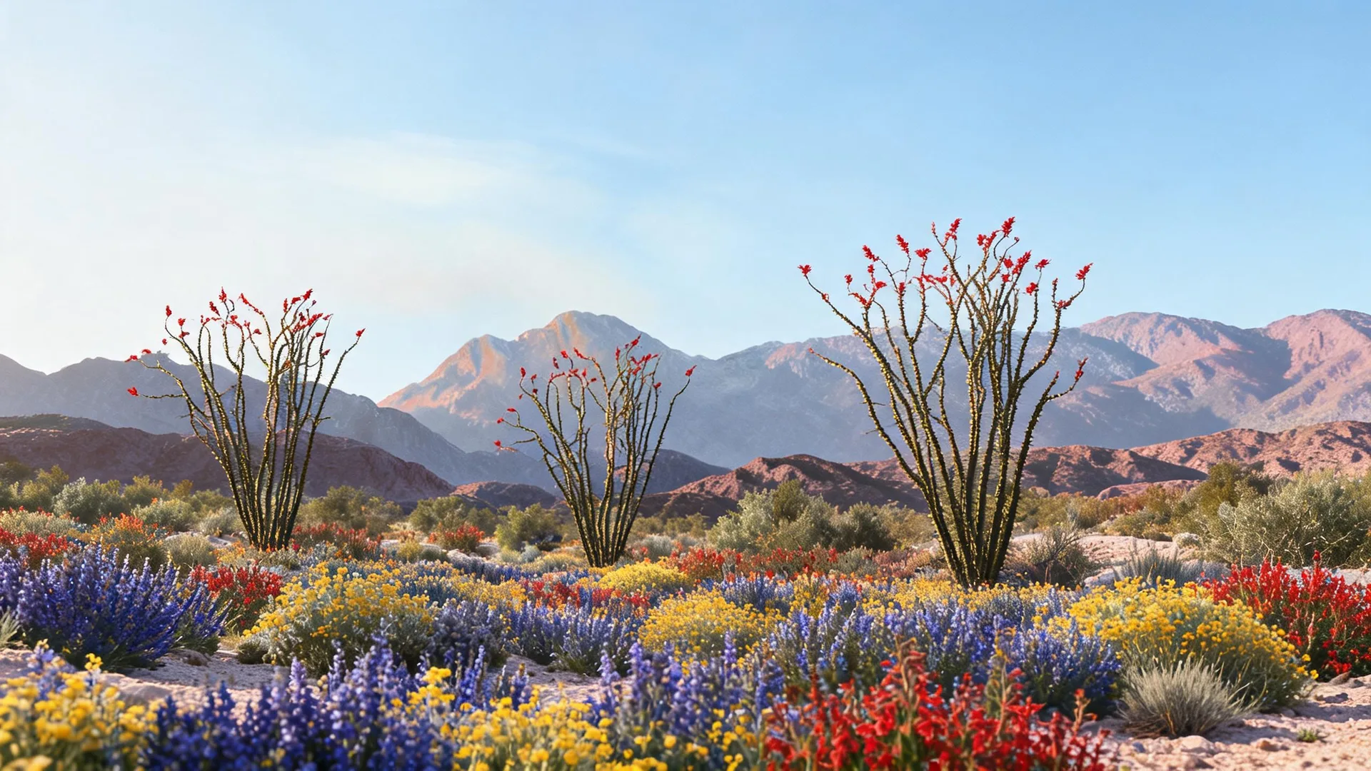 Desert Ocotillo Mountains Azure, Gradients background