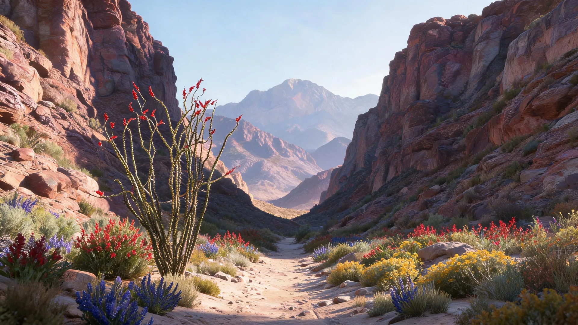 Desert Ocotillo Mountains Graphite, Gradients background