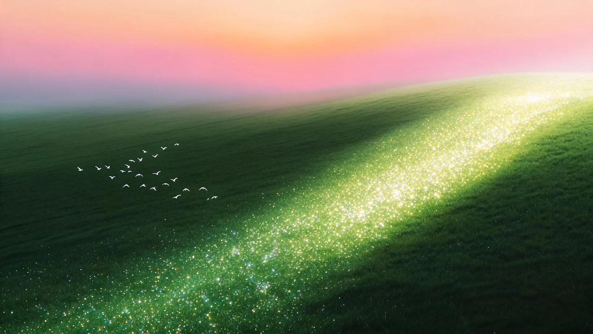 Glitter Meadow Dawn Emerald 2, Nature background