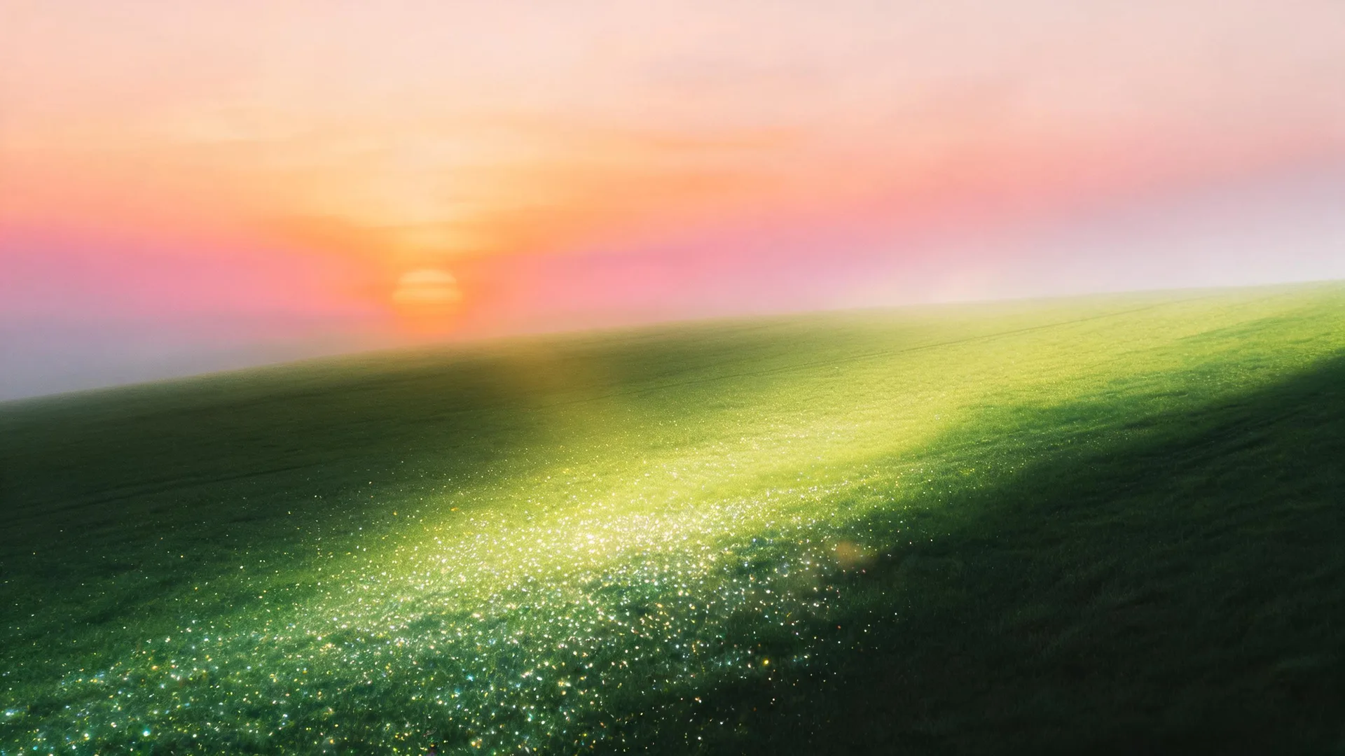 Glitter Meadow Dawn Emerald 3, Nature background