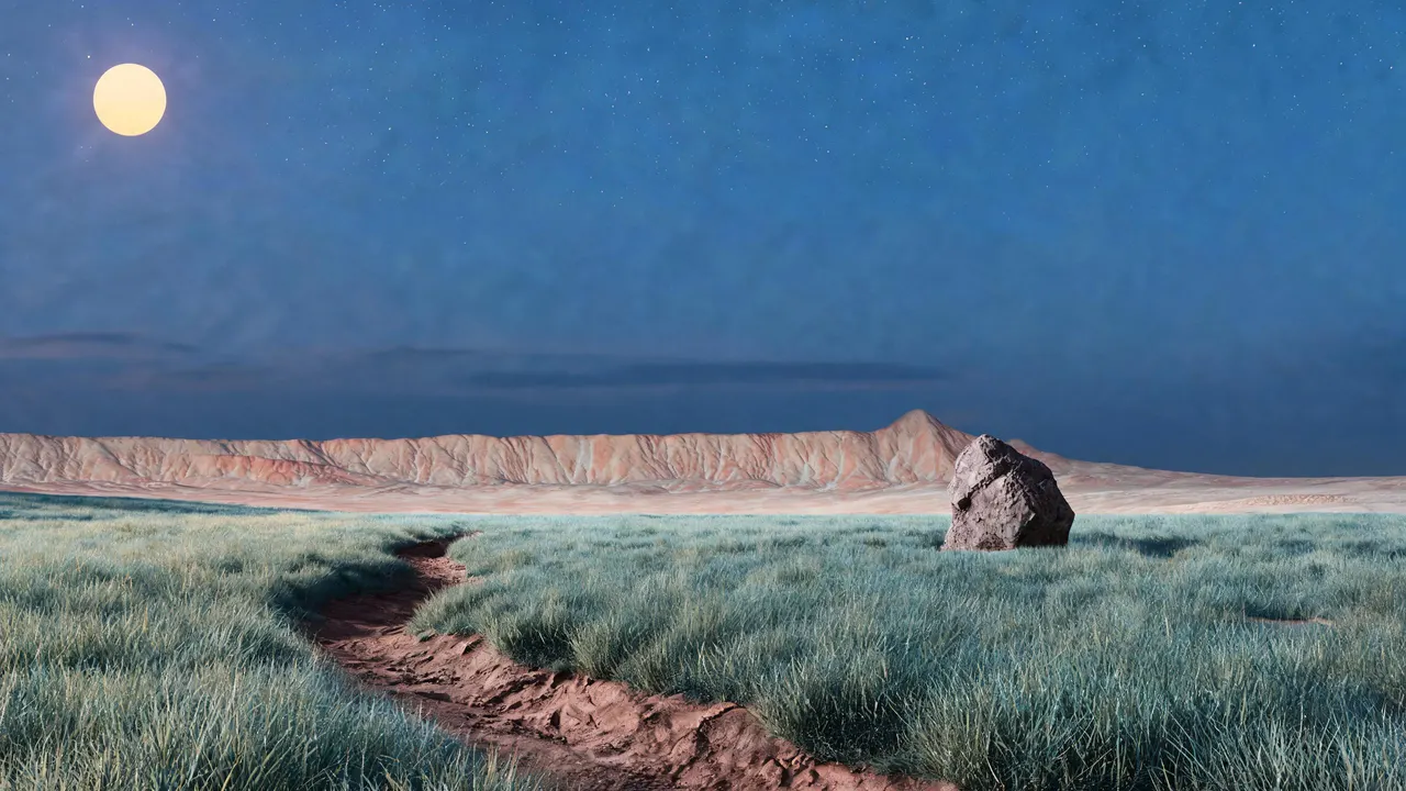 Moon Path Azure 4, Gradients background