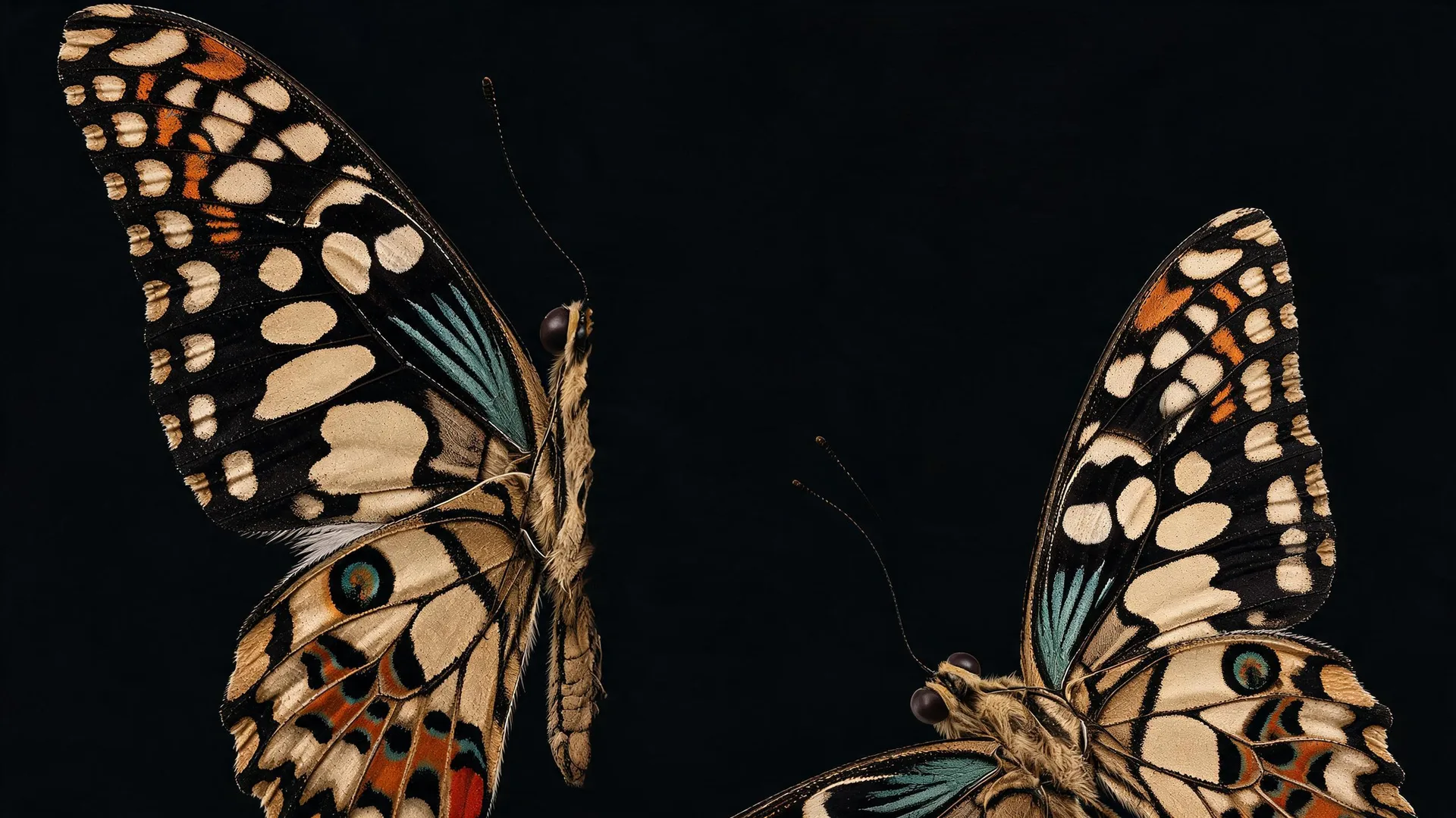 Pinned Swallowtail Black Azure 4, Gradients background