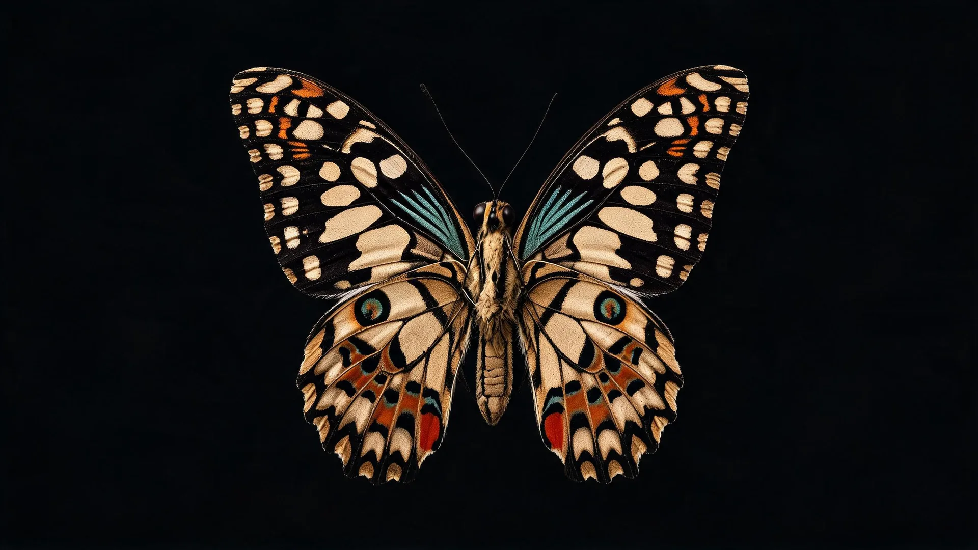 Pinned Swallowtail Black Azure, Gradients background
