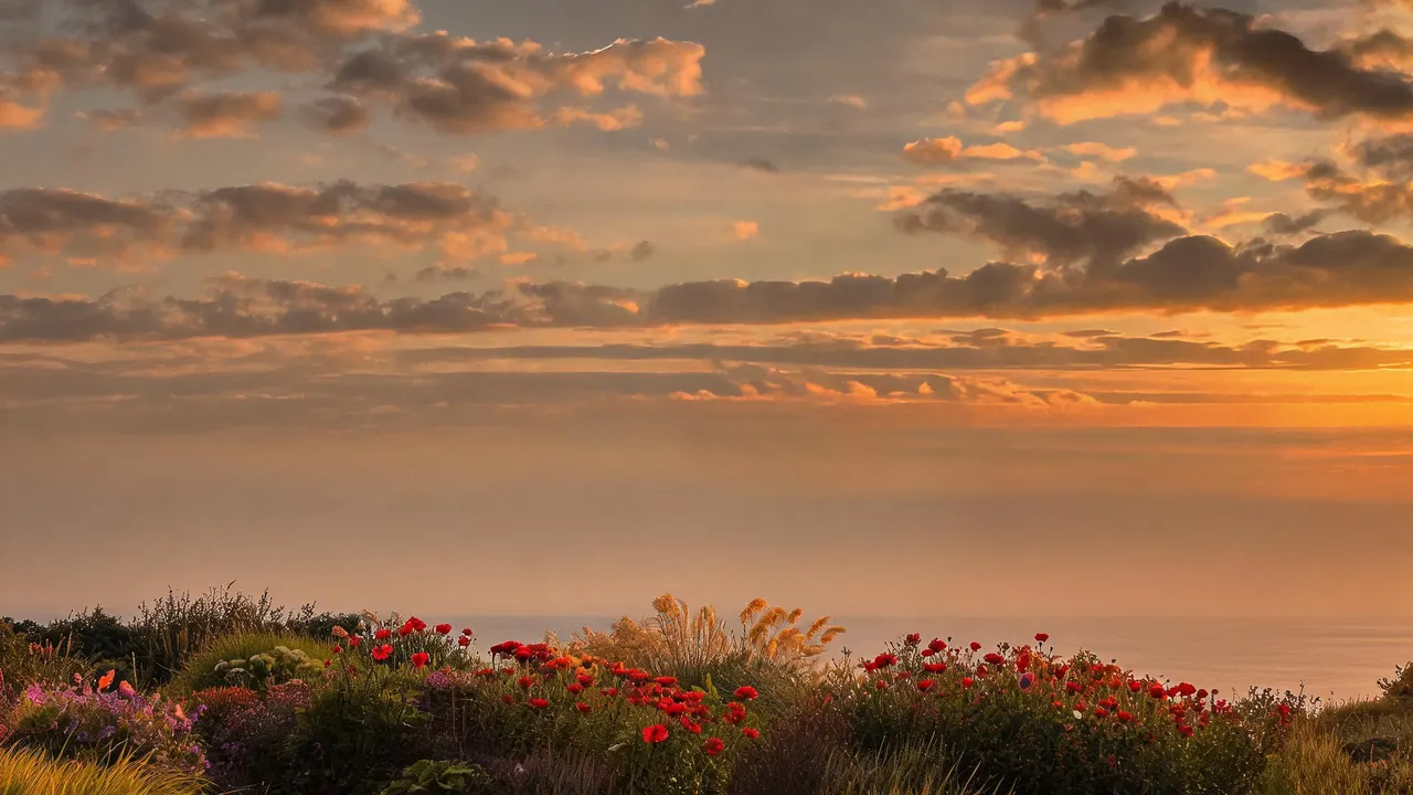 Sunset Garden Amber, Gradients background