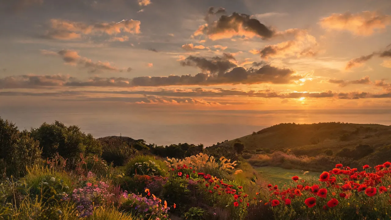 Sunset Garden, Gradients background