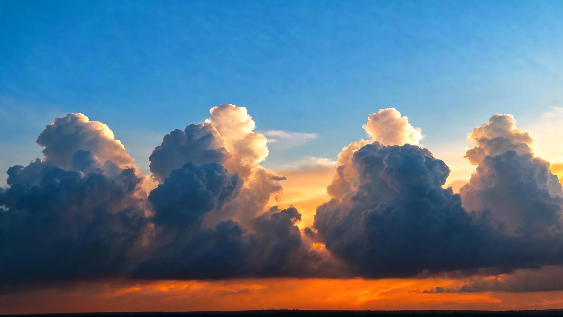 Sunset Storm Clouds Azure 2, Nature background