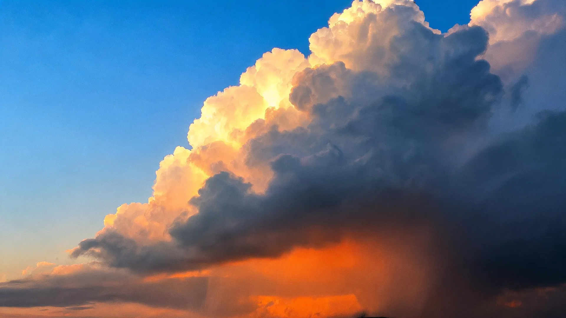 Sunset Storm Clouds Azure, Nature background