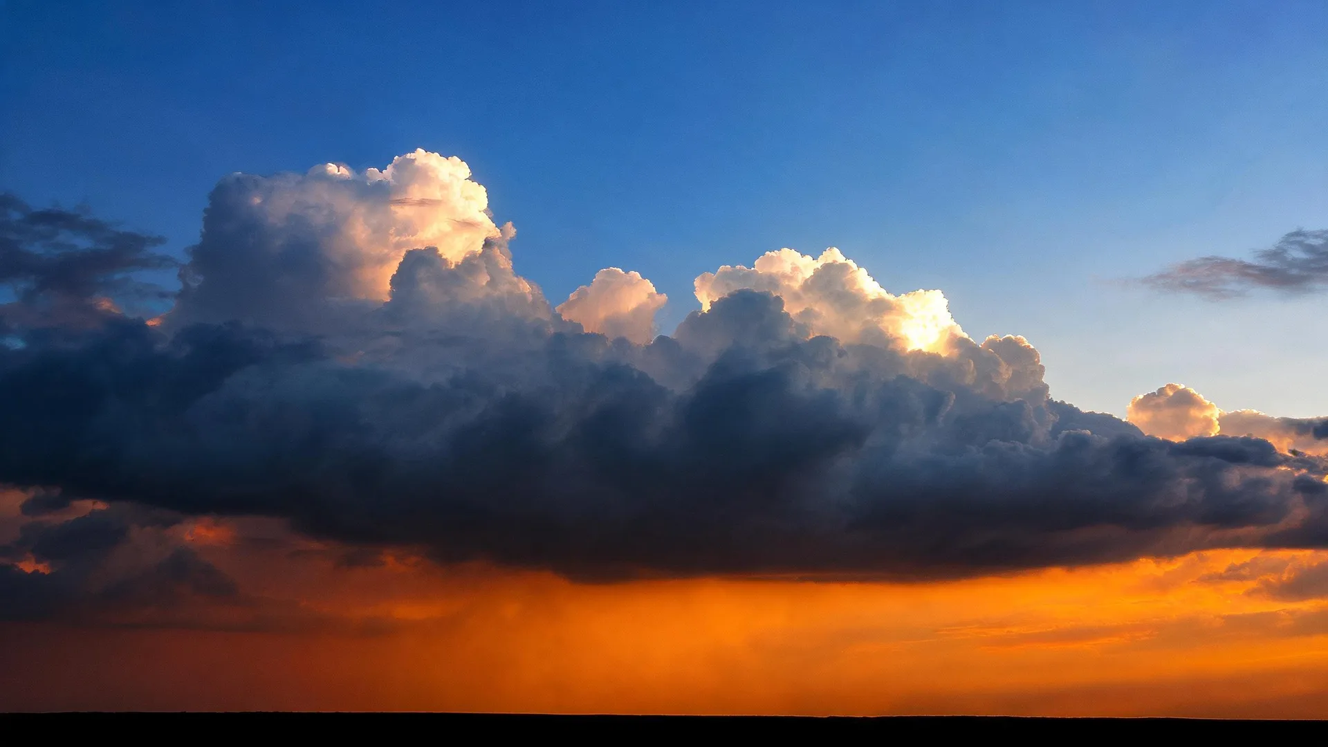 Sunset Storm Clouds Ember, Nature background