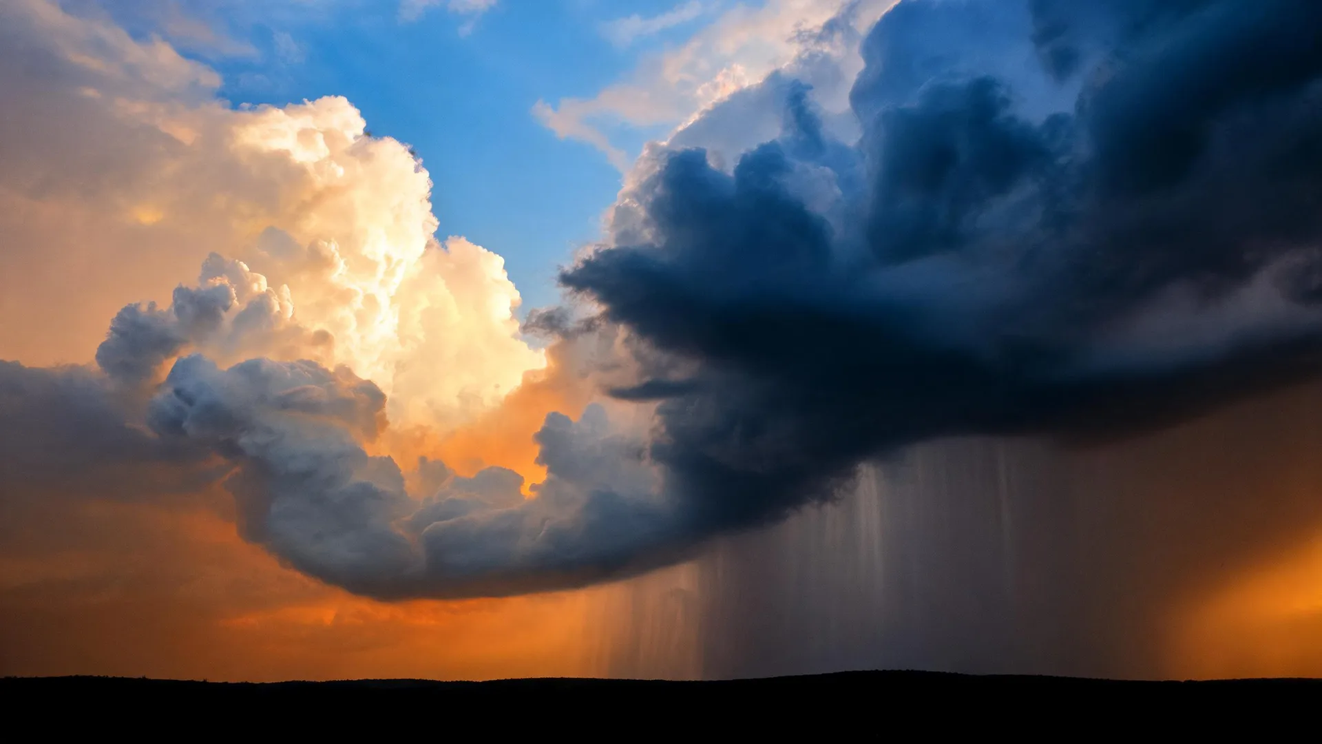 Sunset Storm Clouds Ink, Nature background
