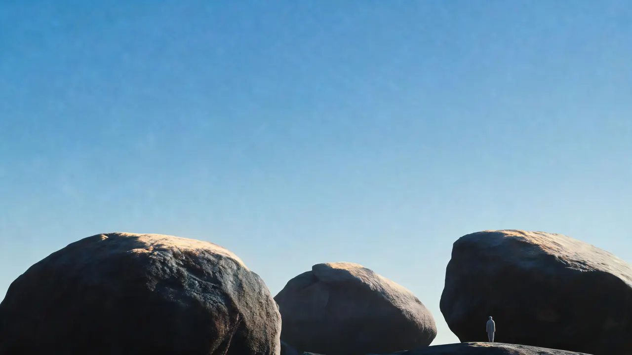 Suspended Boulders Ink 2, Gradients background