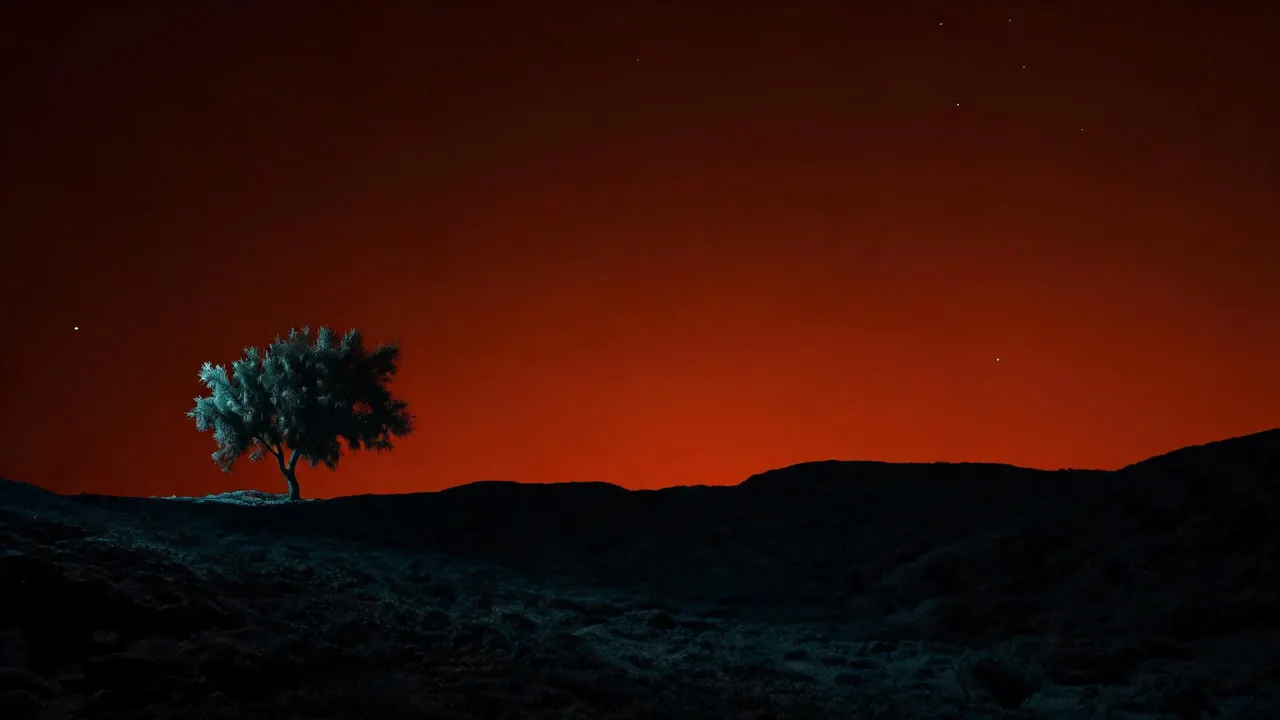 Tree, Neon background