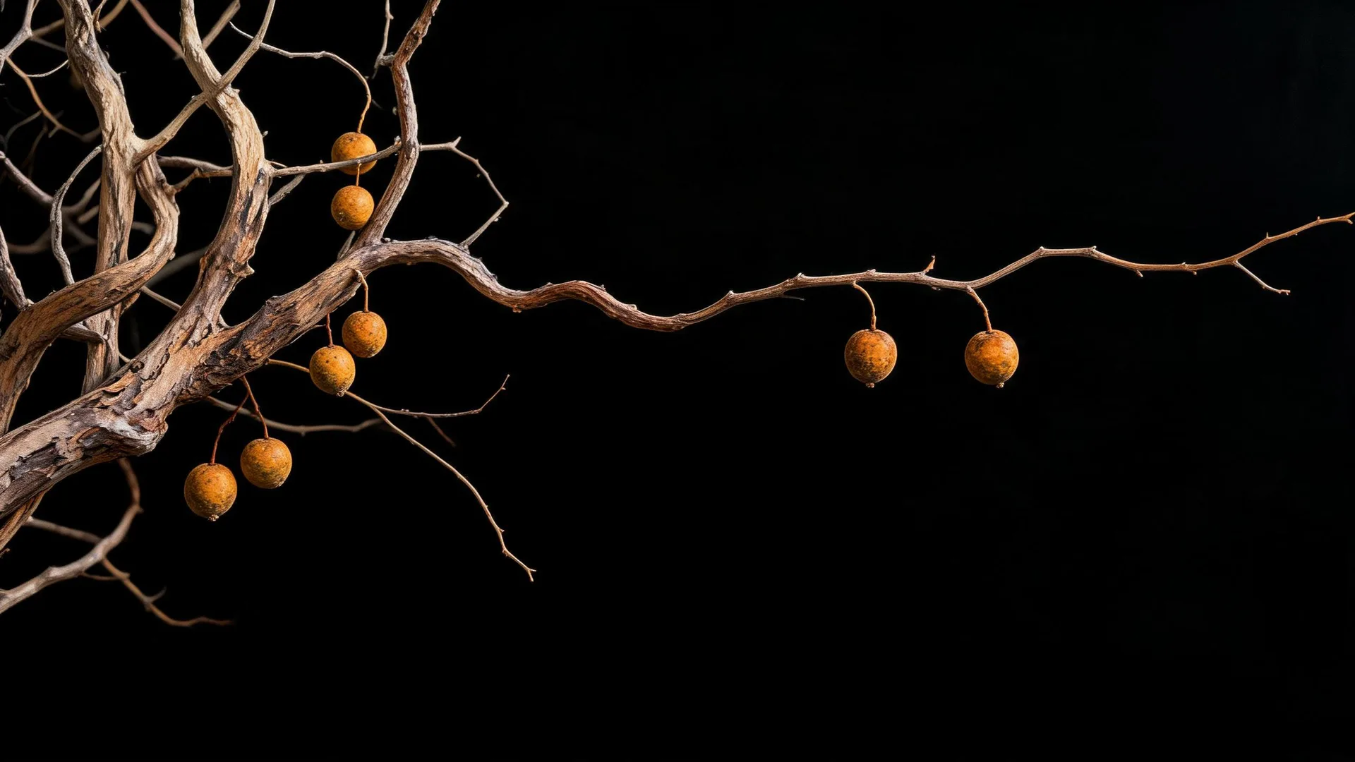 Twisted Branches Berries Ink, Cinematic background