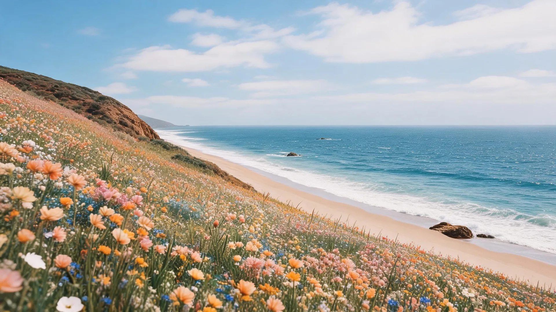 Wildflower Sea Cliffs Azure 3, Gradients background