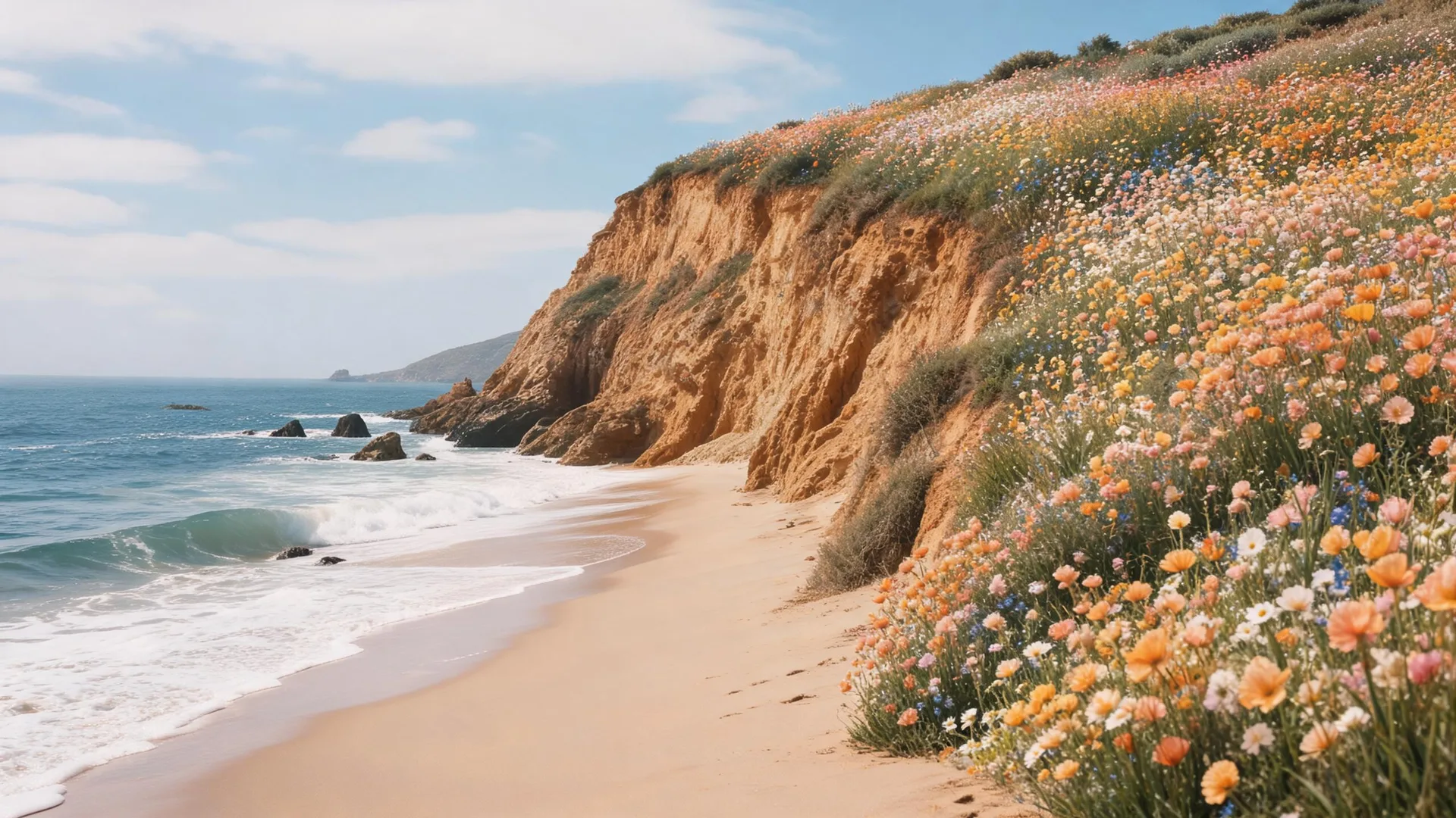 Wildflower Sea Cliffs Ivory, Gradients background